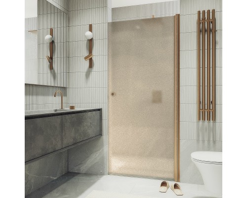 Душевая дверь Maybah Glass MGD-811-2 900x1980 на монопетле Бронза стекло бронзовое матовое