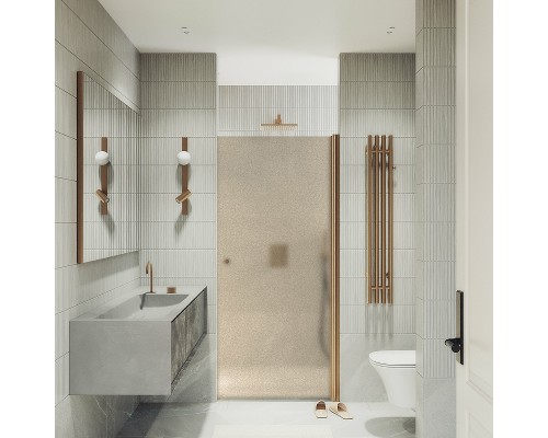 Душевая дверь Maybah Glass MGD-811-2 900x1980 на монопетле Бронза стекло бронзовое матовое