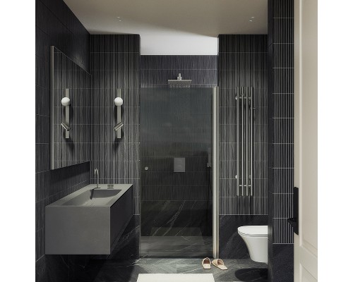 Душевая дверь Maybah Glass MGD-800-5 600x1980 на монопетле Хром матовый стекло графитовое