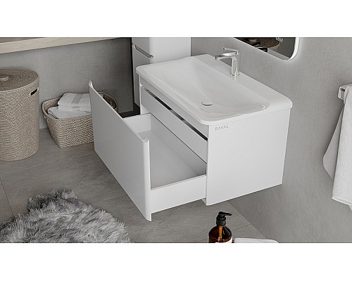 Тумба под раковину Raval Welto 100 Wel.01.100/P/W/RL подвесная Белая Тумба под раковину Raval Welto 100 Wel.01.100/P/W/RL подвесная Белая