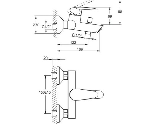 Комплект смесителей Vitra Axe S A49152EXP Хром