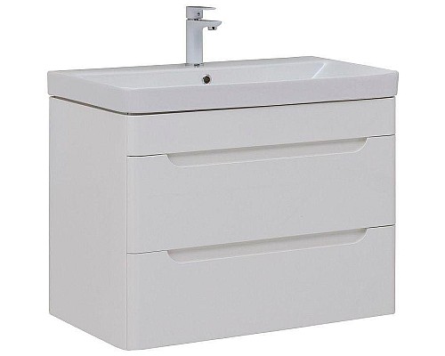 Тумба с раковиной Aquanet София 80 274192 подвесная Белый глянец