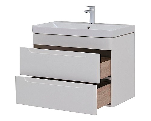 Тумба с раковиной Aquanet София 80 274192 подвесная Белый глянец