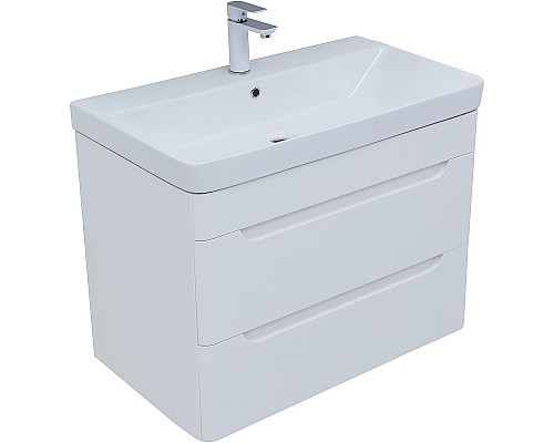 Тумба с раковиной Aquanet София 80 274192 подвесная Белый глянец