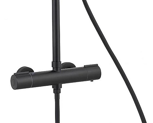 Душевая система beWash BV1TMSS6120 с термостатом Черная матовая