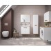 Шкаф пенал Vitra Sento 40 R подвесной с бельевое корзиной Белый матовый