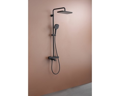 Душевая система Raglo R22.26.06 с термостатом Черная матовая
