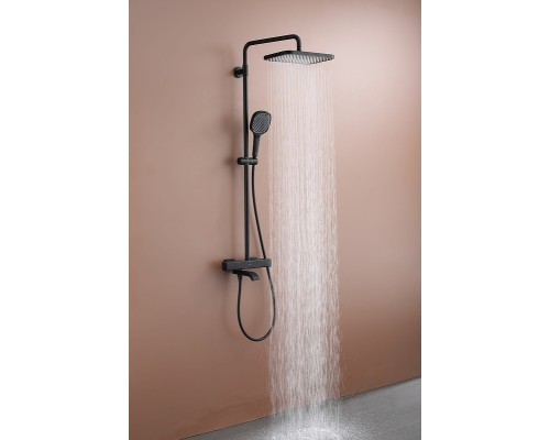 Душевая система Raglo R22.26.06 с термостатом Черная матовая