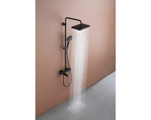 Душевая система Raglo R22.26.06 с термостатом Черная матовая