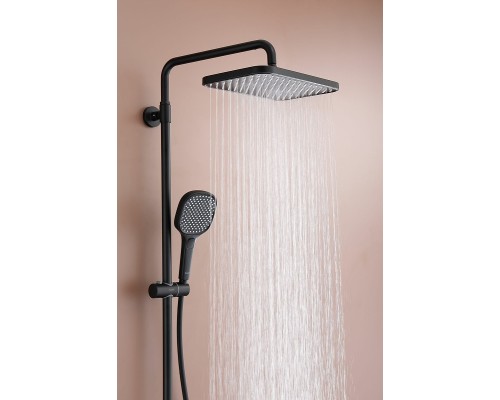 Душевая система Raglo R22.26.06 с термостатом Черная матовая