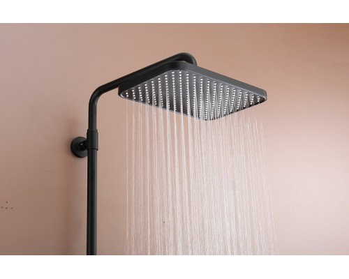 Душевая система Raglo R22.26.06 с термостатом Черная матовая