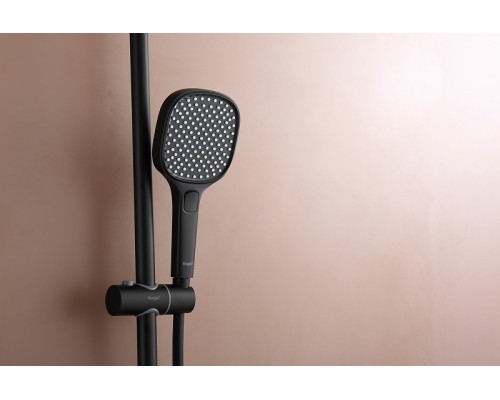Душевая система Raglo R22.26.06 с термостатом Черная матовая