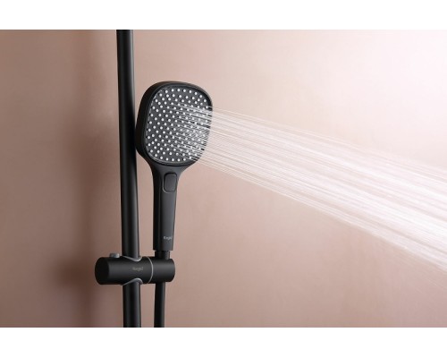 Душевая система Raglo R22.26.06 с термостатом Черная матовая