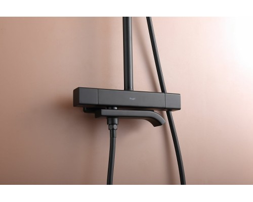 Душевая система Raglo R22.26.06 с термостатом Черная матовая