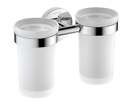 Стакан для зубных щеток Aquatek Европа AQ4117CR двойной Хром