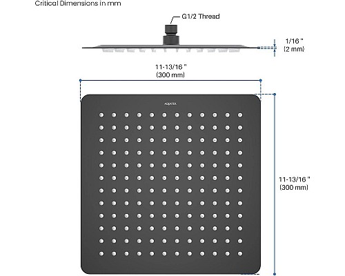 Верхний душ Aquatek AQ2074MB Черный матовый