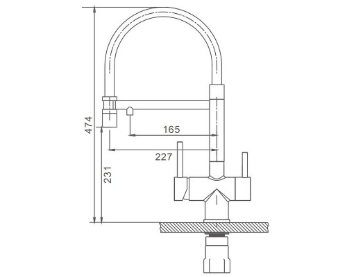Смеситель для кухни Splenka S70.63.05 Сатин Черный
