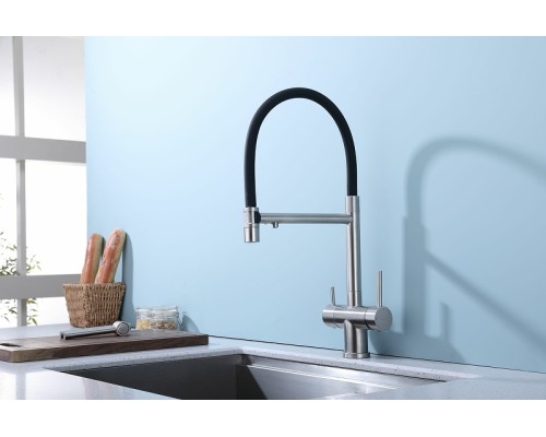 Смеситель для кухни Splenka S70.63.05 Сатин Черный