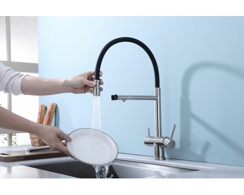 Смеситель для кухни Splenka S70.63.05 Сатин Черный