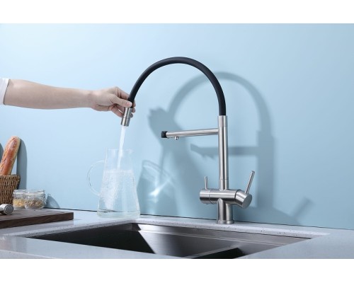 Смеситель для кухни Splenka S70.63.05 Сатин Черный