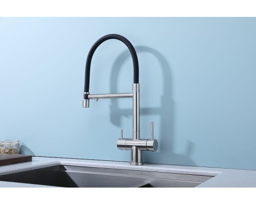 Смеситель для кухни Splenka S70.63.05 Сатин Черный