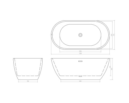 Акриловая ванна Ceruttispa d'ISEO 150x75 СT9902 без гидромассажа