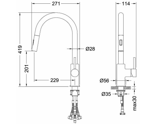Смеситель для кухни Aquatek Европа AQ1384CR Хром
