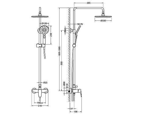 Душевая система Aquatek Бетта AQ2160CR Хром