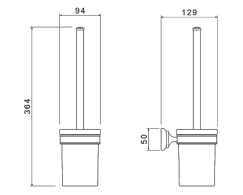 Ершик для унитаза Aquatek Классик AQ4510MB Черный матовый