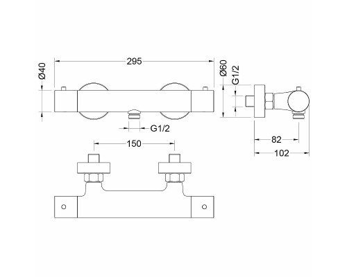 Смеситель для душа Aquatek Европа AQ1363CR с термостатом Хром