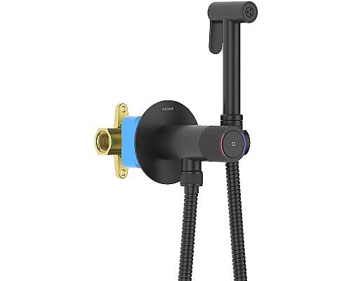 Гигиенический душ со смесителем Aquatek Бетта AQ1023MB Черный матовый