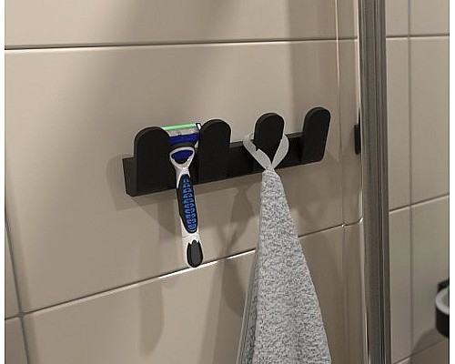 Вешалка для полотенец Altasan Лотос ЛТ20ЧМ Черная матовая