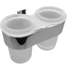 Стакан для зубных щеток Altasan Лотос ЛТ42Х двойной Хром