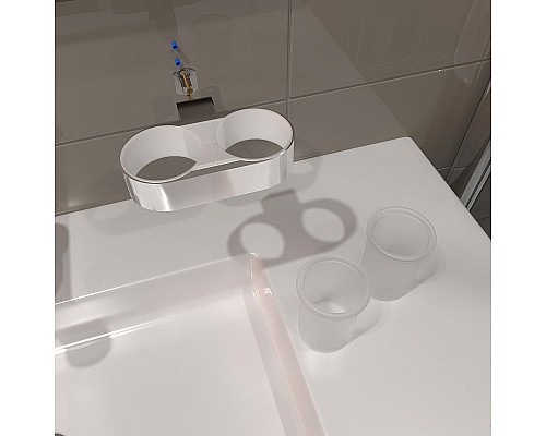 Стакан для зубных щеток Altasan Лотос ЛТ42Х двойной Хром