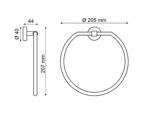 Кольцо для полотенец Webert Rimini RI502501010 Золото