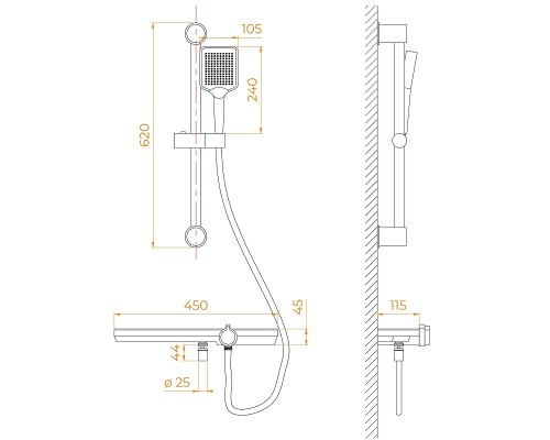 Смеситель для ванны RGW SP-41Gr 69140541-11 Серый