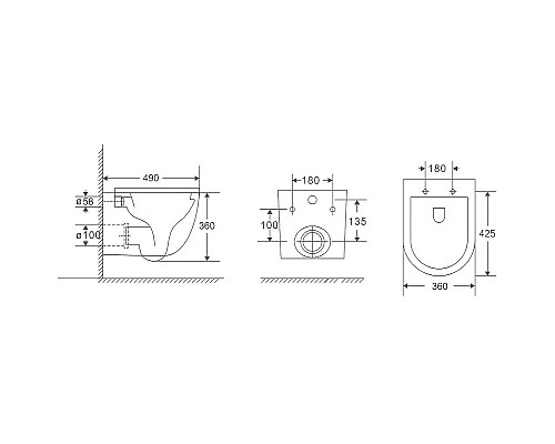Унитаз Berges Okus Rimless 081127 подвесной с сиденьем Микролифт