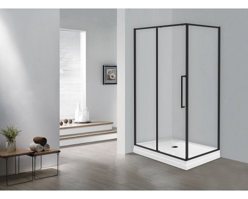 Душевой уголок Esbano Surf 120x90 профиль Черный стекло прозрачное