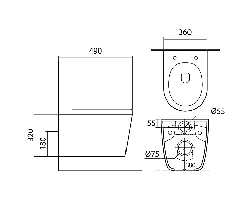 Унитаз Aquatek Вега AQ1904T-00 подвесной с сиденьем Микролифт