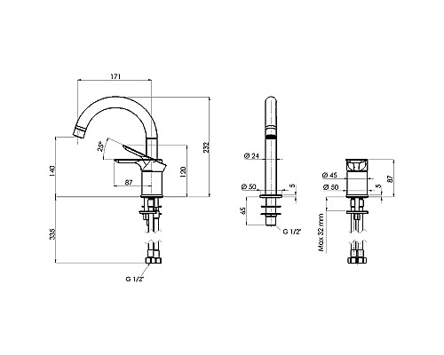 Смеситель для раковины Remer Infinity I57 Хром