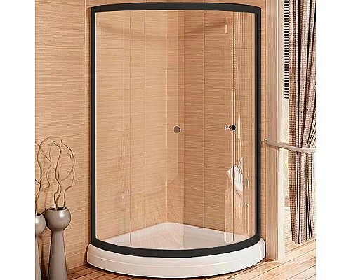 Душевой уголок Radomir Найт 100x100 1-03-6-0-0-0030 профиль Черный стекло прозрачное