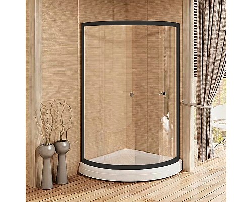 Душевой уголок Radomir Найт 100x100 1-03-6-0-0-0030 профиль Черный стекло прозрачное