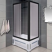 Душевой уголок Radomir Верчелли 120x80 L 1-03-6-1-0-0131 профиль Черный стекло матовое