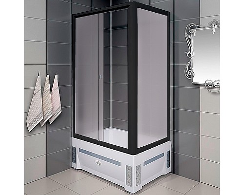 Душевой уголок Radomir Верчелли 120x80 L 1-03-6-1-0-0131 профиль Черный стекло матовое