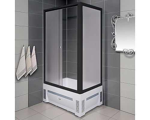 Душевой уголок Radomir Верчелли 120x80 L 1-03-6-1-0-0131 профиль Черный стекло матовое