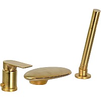 Смеситель на борт ванны Remer Infinity I07UFBG Золото брашированное