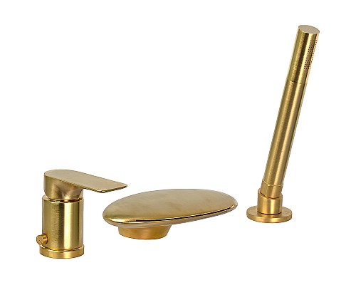 Смеситель на борт ванны Remer Infinity I07UFBG Золото брашированное