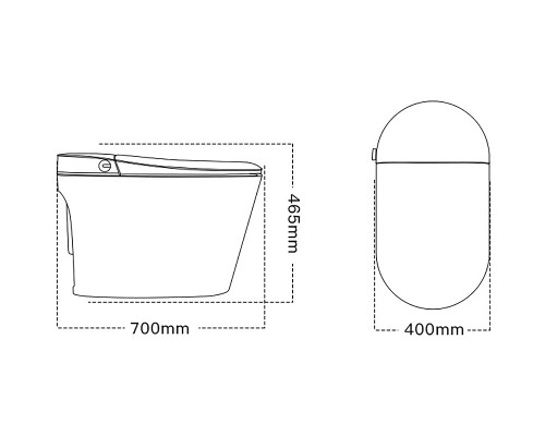 Унитаз биде Timo TE-741B с сиденьем Микролифт