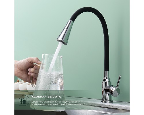 Смеситель для кухни Splenka S201.4306 Хром Черный