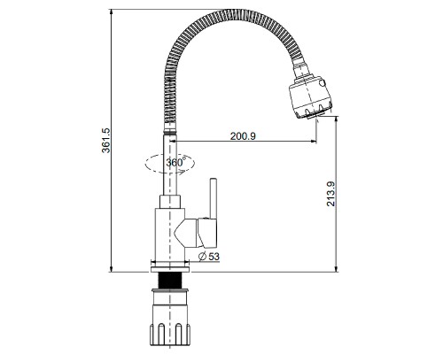 Смеситель для кухни Splenka S201.47.06 Черный матовый